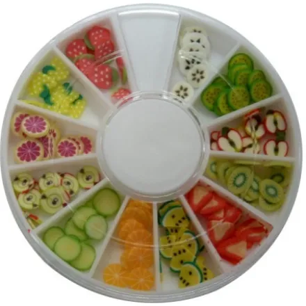 Assorted Fimo fruit in Wheel
