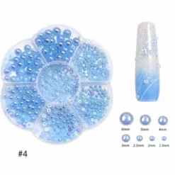BLUE AB - Nail Half Round Pearl 269-4