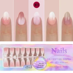 5 Colors Press on nails150pcs. - Design 1