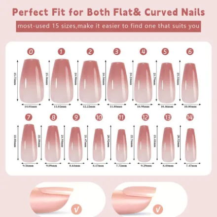 5 Colors Press on nails 150pcs. - Design 4
