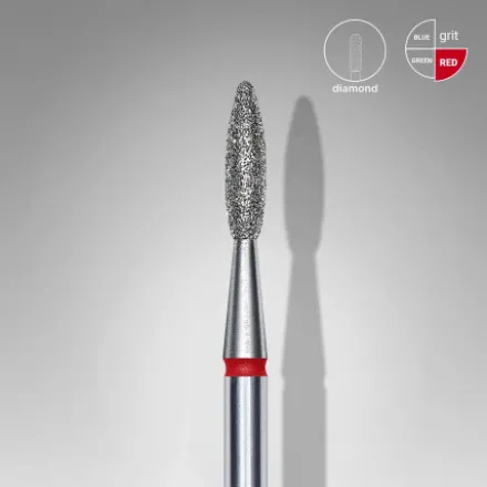 506 - Diamond drill bit flame red EXPERT head Ø 2,1mm / working part 8mm (FA10R021/8)