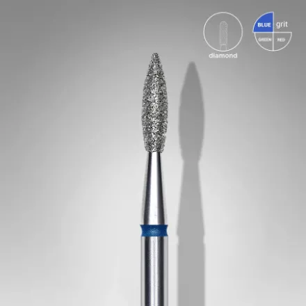 509 - Diamond drill bit pointed flame blue EXPERT head Ø 2,1mm / working part 8mm (FA11B021/8)