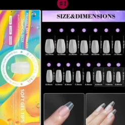 2 - Full Frosted Nail Tips (300 pieces in box)