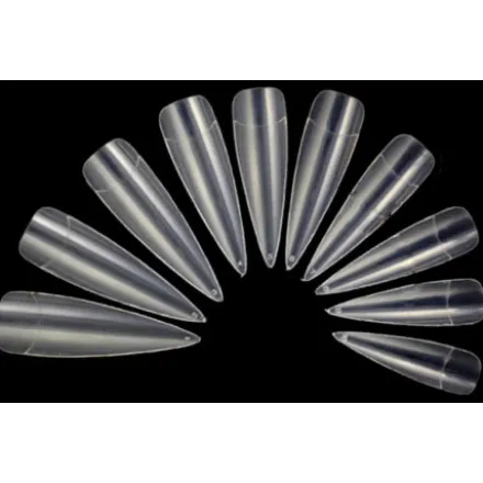 Medium CLEAR Stiletto Tips 500st. in Bag