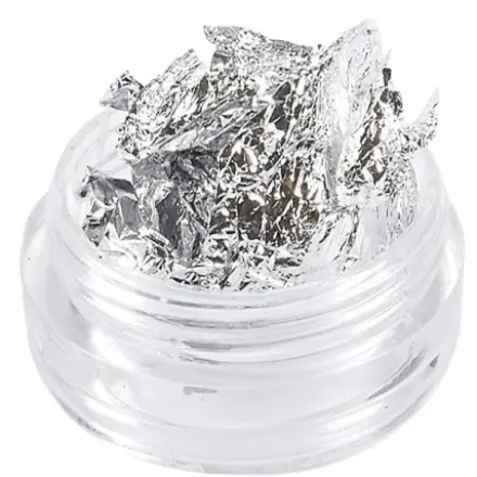 Nail Art foil in jars - SILVER