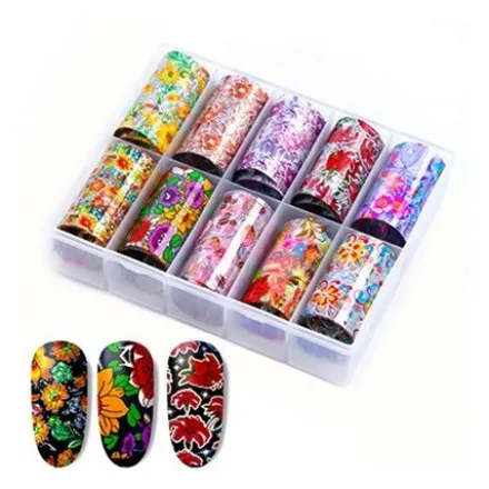 104 - Nail Art Foil Kit 10 designs