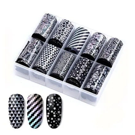 105 - Nail Art Foil Kit 10 designs
