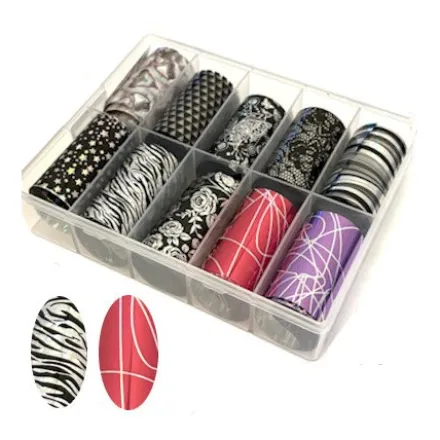 110 - Nail Art Foil Kit 10 designs