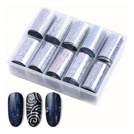114 - Nail Art Foil Kit 10 designs