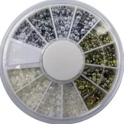 Nail Art Half Pearls Three Colors in wheel - 029
