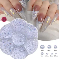 WHITE AB - Nail Half Round Pearl 269-1