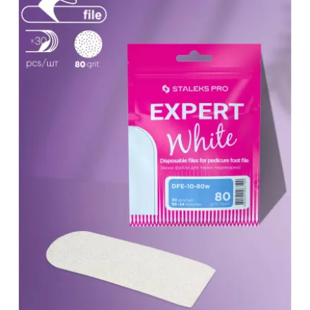 White files 30pcs. for metal foot file EXPERT-10 Grit-80 (DFE-10-80W)